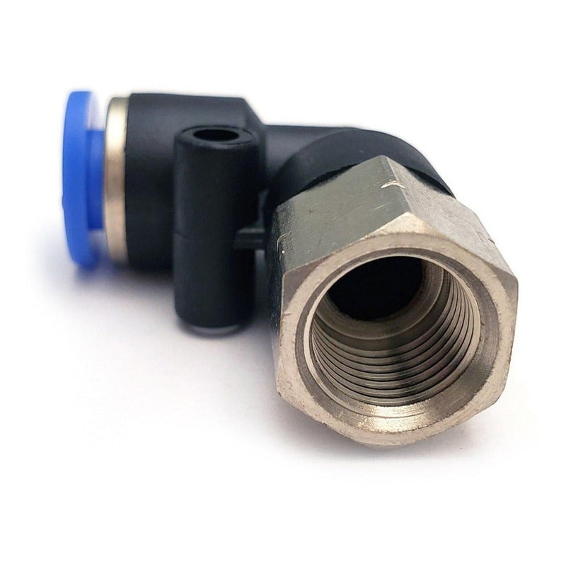 10 Pz De Conector/racor Neumático Codo Hembra 1/8 X 6 Mm