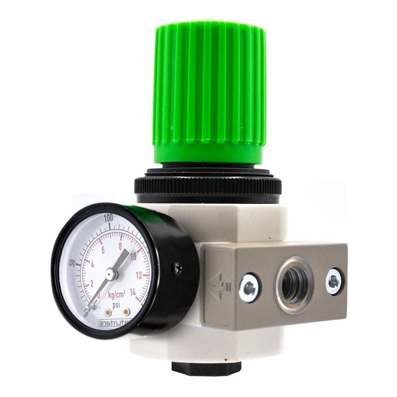 Regulador De Presión Neumático 1/4 200 Psi Con Manómetro