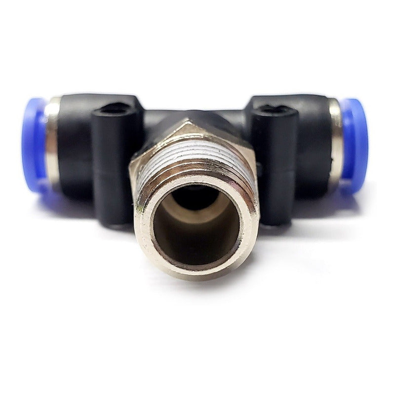 5pcs Pneumatic Quick Tee Fitting 1/4 Npt Male X 8mm Mang.