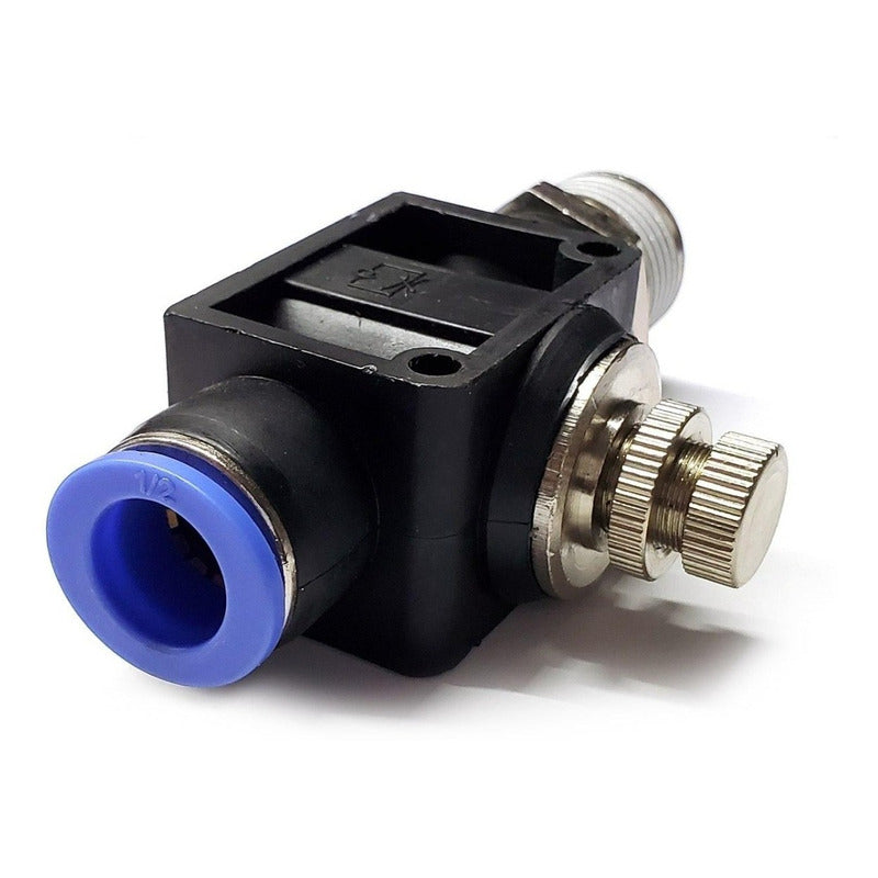 Straight Pneumatic Flow Regulator/Connector 1/2 Npt X 1/2