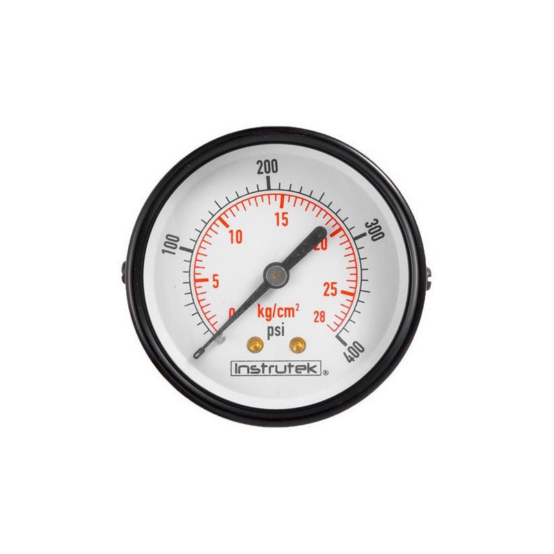 Manómetro 2.5", estándar, 1/4" NPT, posterior, 400 psi-kg/cm2