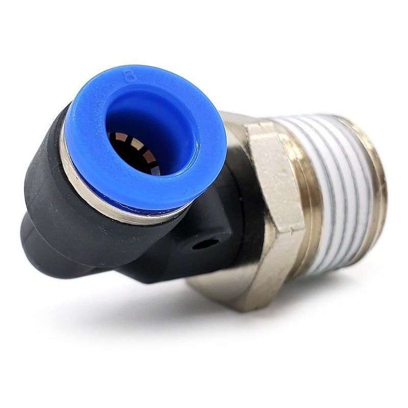 5 Pz De Conector/racor Rápido Neumático Codo 1/2 Npt X 8mm