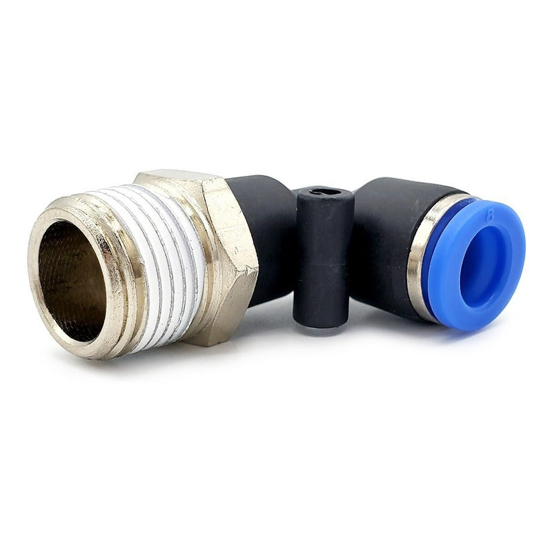 5 Pz De Conector/racor Rápido Neumático Codo 3/8 Npt X 8mm
