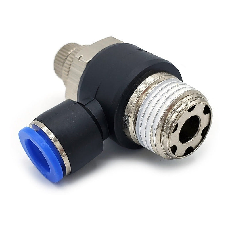 Pneumatic Flow Regulator / Connector Elbow 1/2 Npt X 10mm