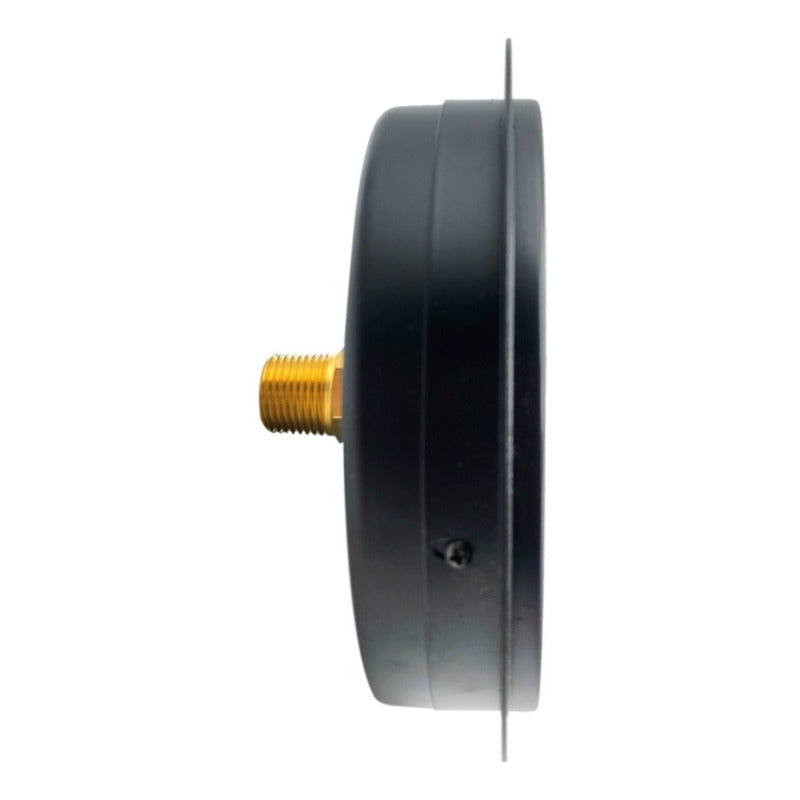 6" Standard, dry, pressure gauge, black steel case, 1/2" NPT, back connection, 0 to 200 psi-kPa