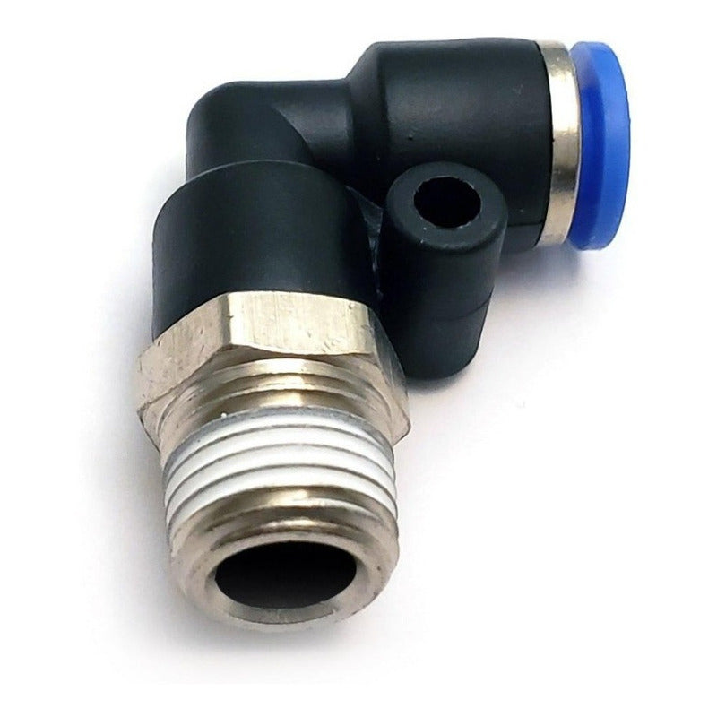 10 Pz De Conector/racor Rápido Neumático Codo 1/8 Npt X 1/8