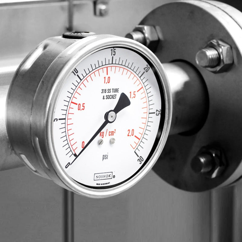 Noshok 4 PLG Stainless Steel Pressure Gauge, 30 Psi, Conx. Later