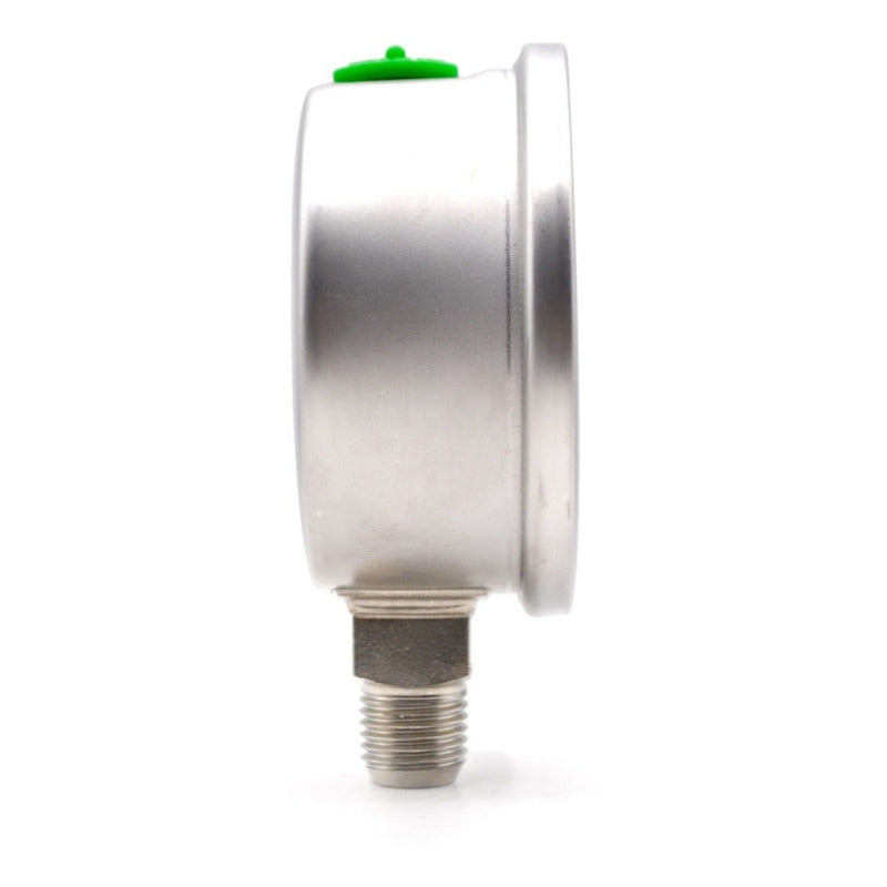 Manovacuómetro 2.5", acero inoxidable, 1/4" NPT, inferior, 30 Vac inHg-cmHg, 300 psi-kg/cm2