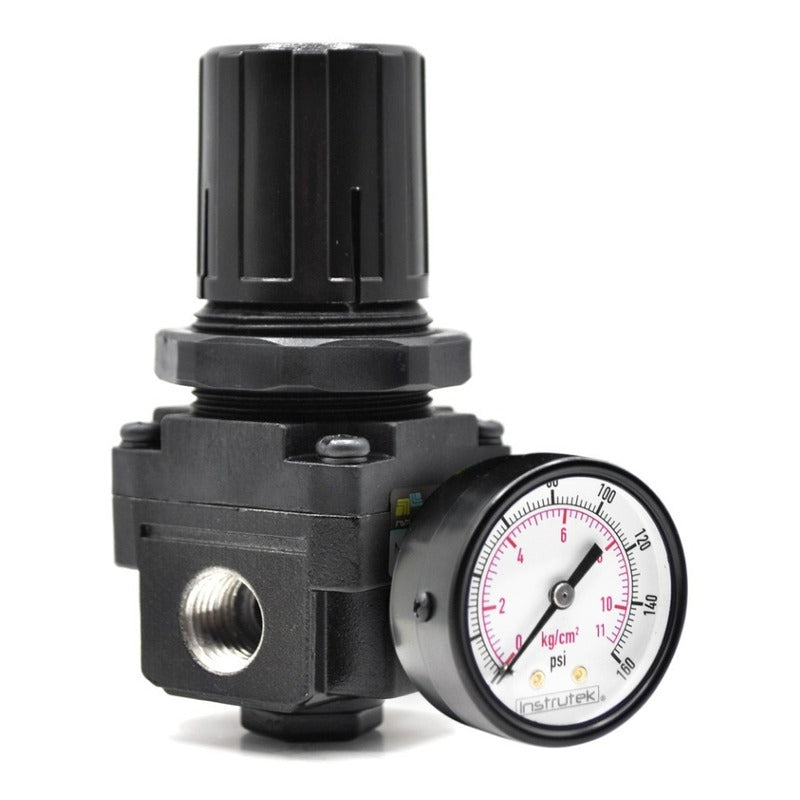 Regulador De Presión Neumático 1/4 120 Psi Con Manómetro