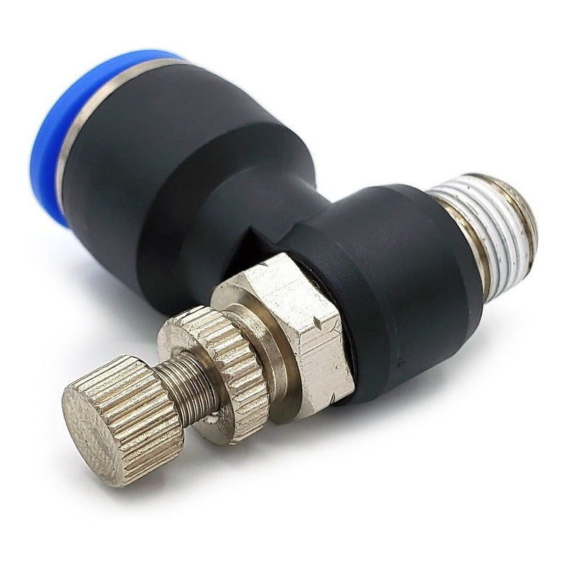 Connector / Pneumatic Flow Regulator Elbow 1/8 Npt X 10mm