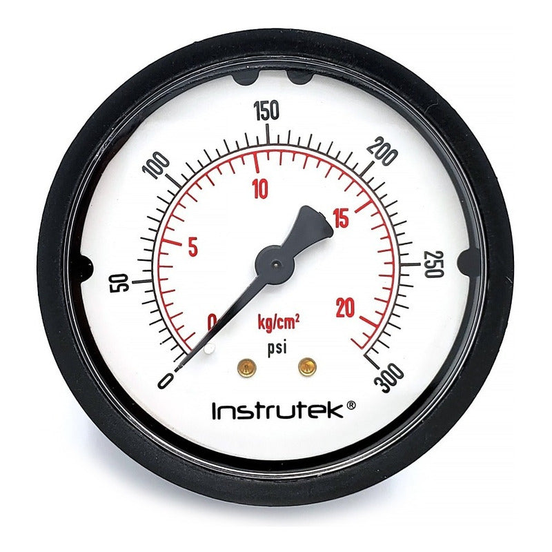 Manómetro 2.5", estándar ABS, 1/4" NPT, posterior, 300 psi-kg/cm2