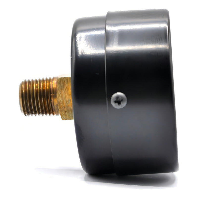 1.5" Standard, dry, pressure gauge, black steel case, 1/8" NPT, back connection, 0 to 30 psi-kPa