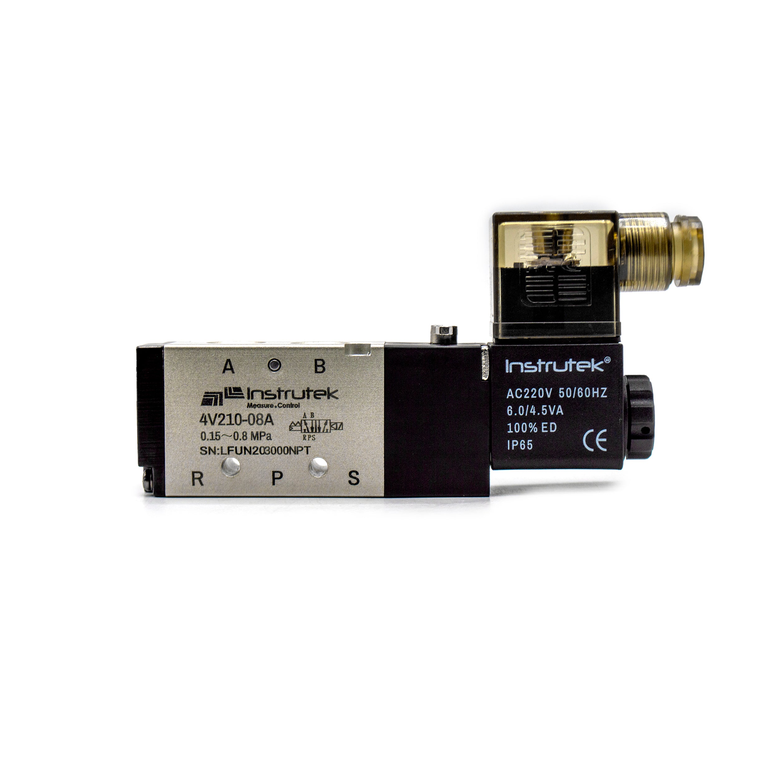 Electroválvula Neumática 5 Vías, 2 Posiciones, 1/4" NPT, 220V AC