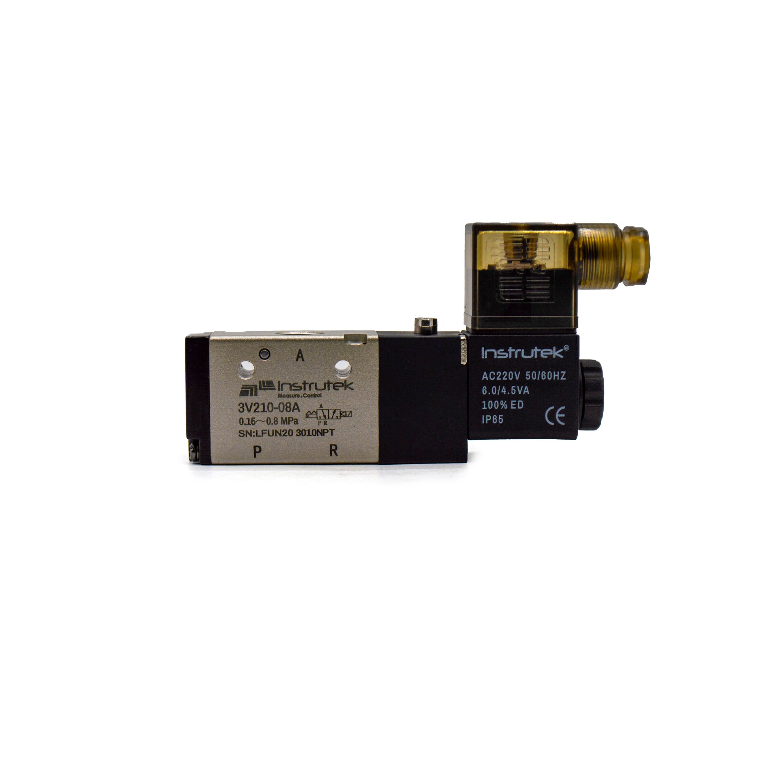 Electroválvula Neumática 3 Vías, 2 Posiciones, 1/4" NPT, 220V