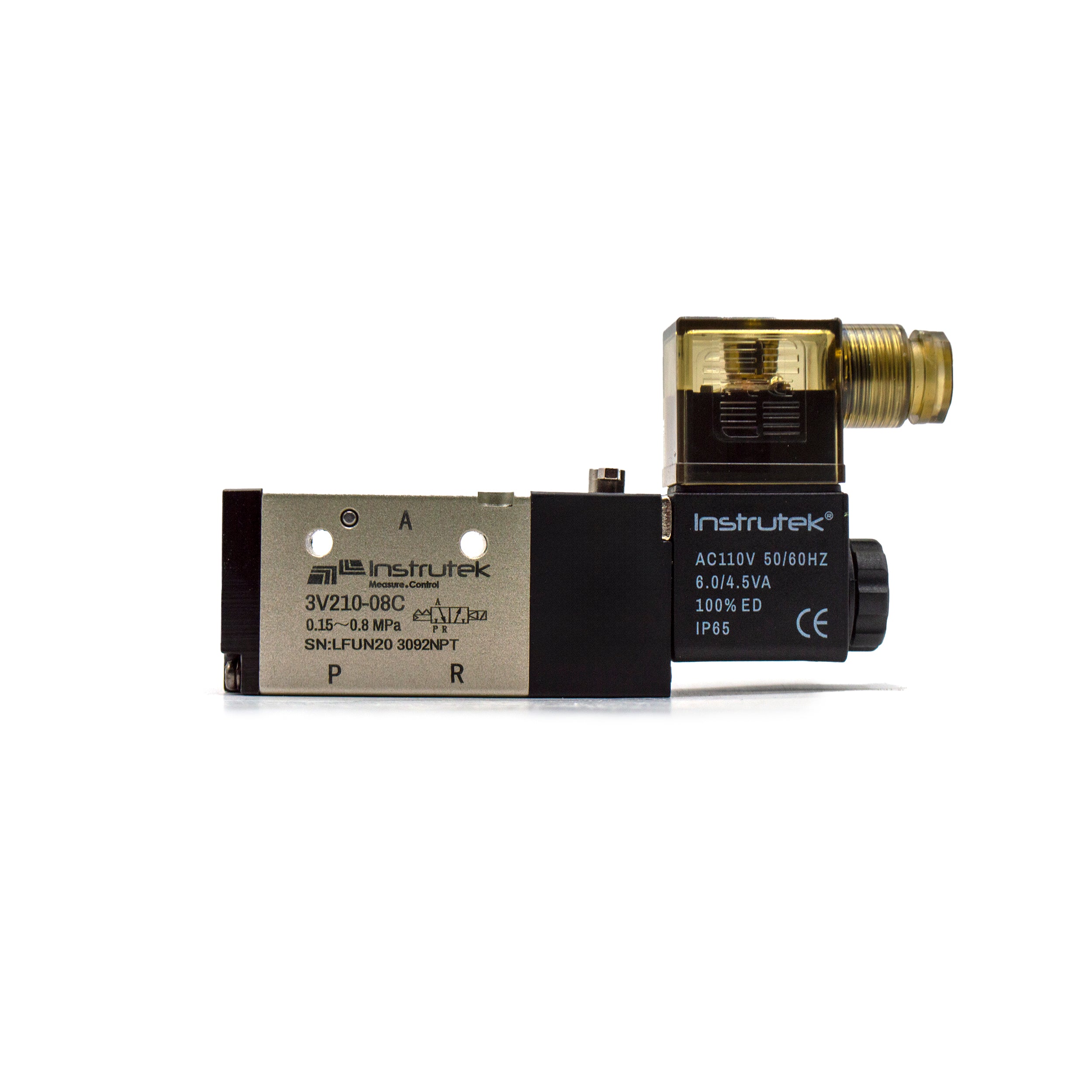 Electroválvula Neumática 3 Vías, 2 Posiciones, 1/4" NPT, 110V