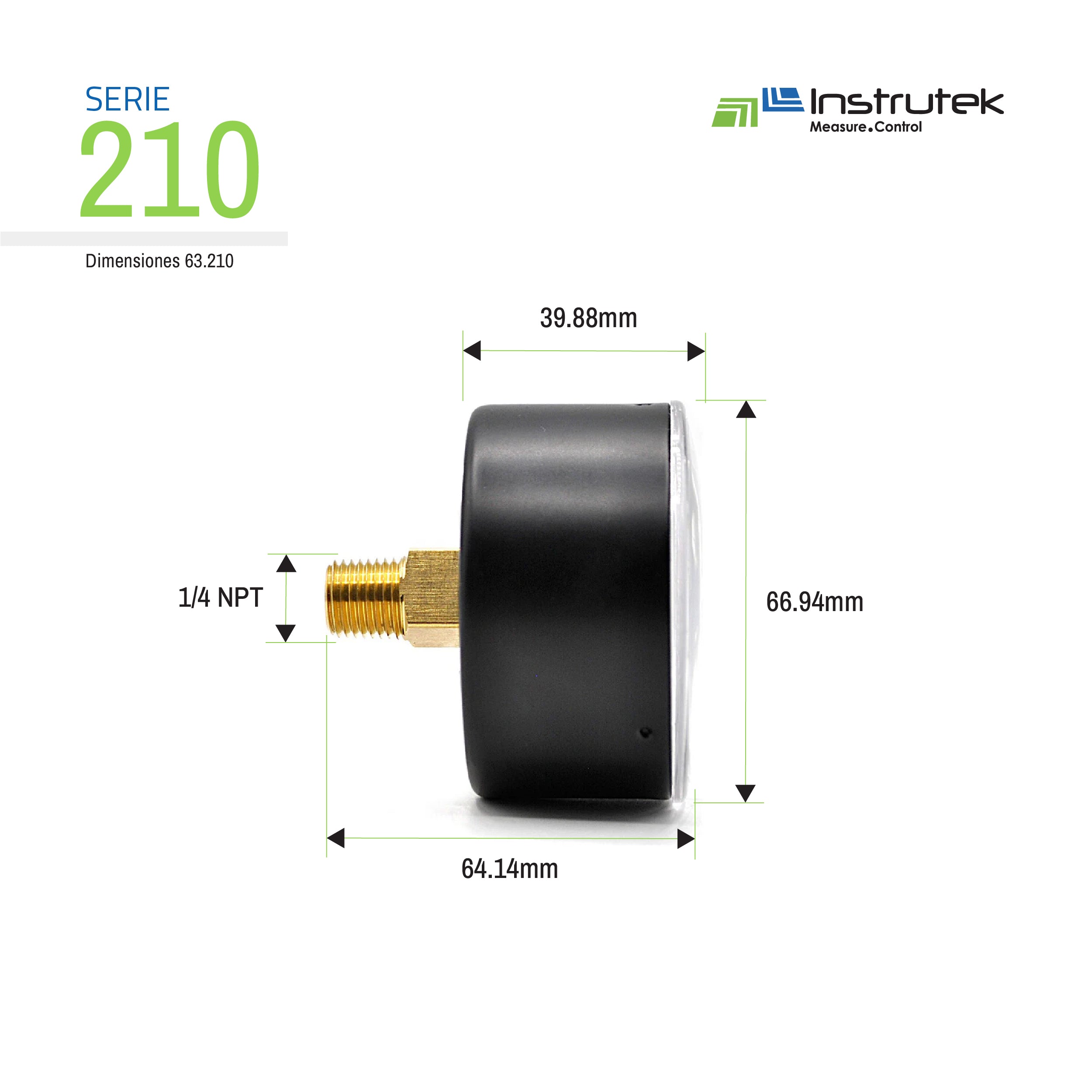 Manómetro 30 Oz In2, C/posterior, Para Gas Lp Y Baja Presion