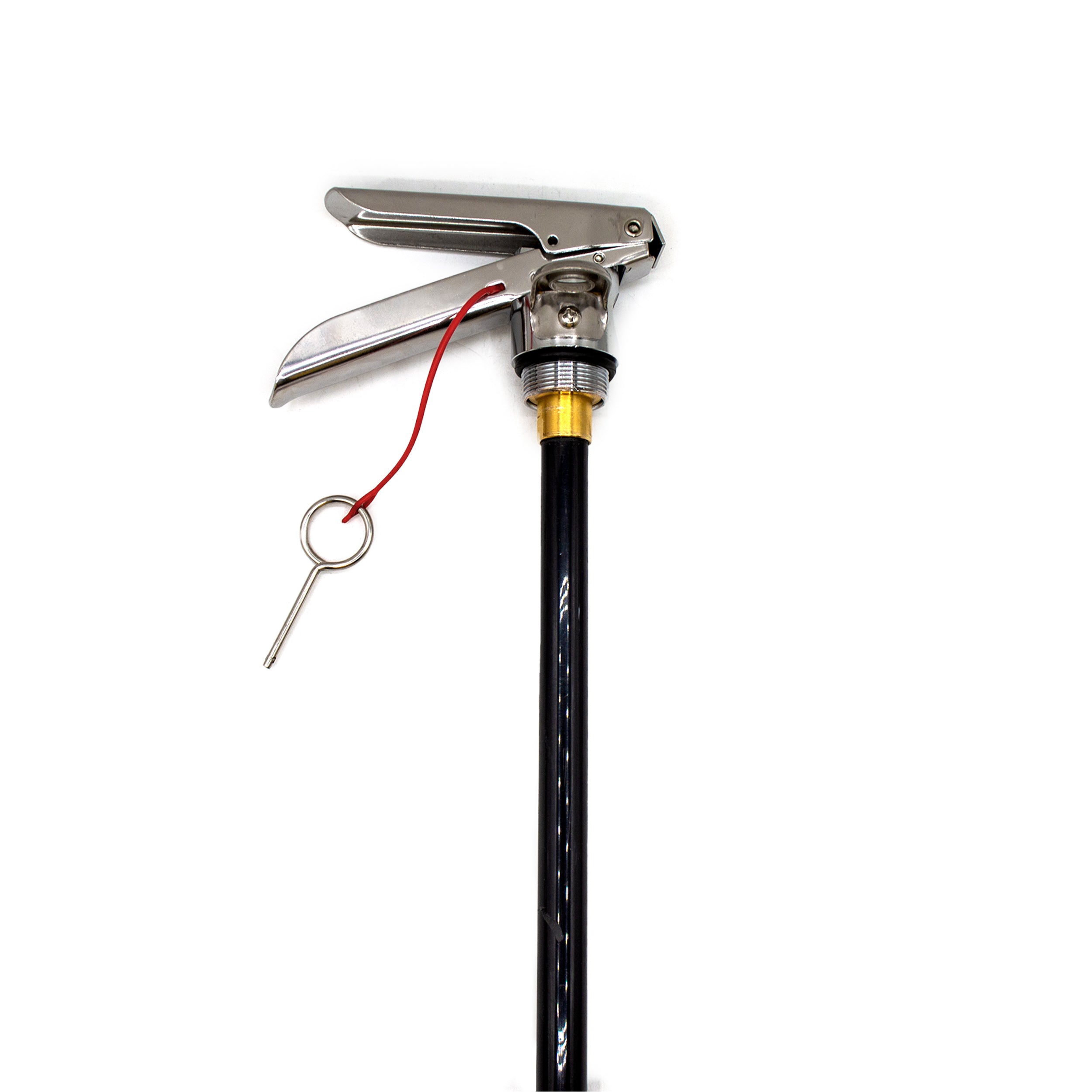 Extintor vacío con capacidad de 6 litros de acero inoxidable.