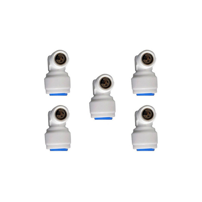 5 Pz Codo De 1/4 Ósmosis Inversa Con Válvula Antirretorno