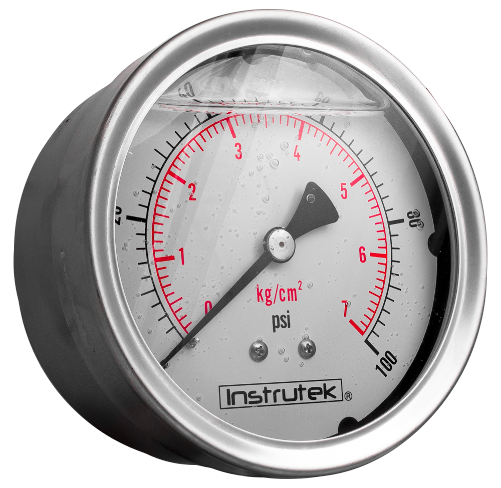 Manómetros con glicerina de bisel roscado - Serie 300