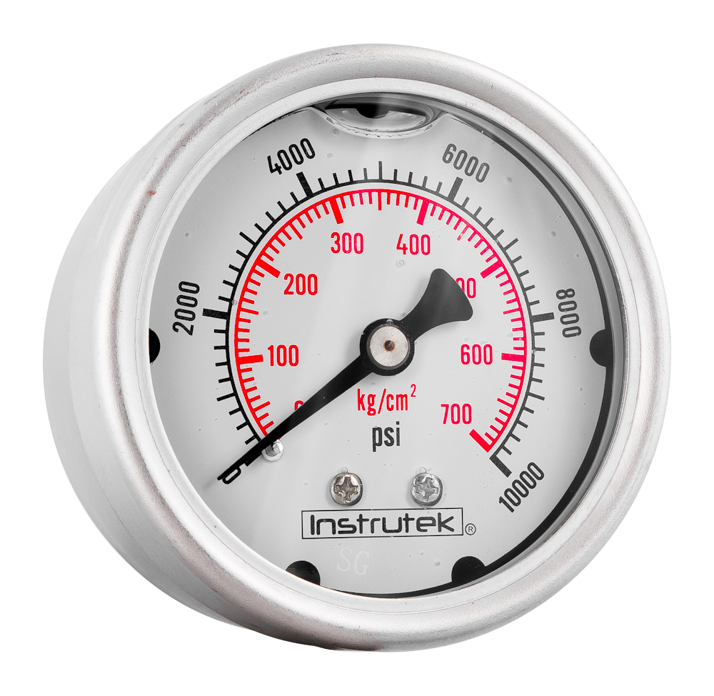 Manómetros con glicerina de bisel roscado - Serie 300