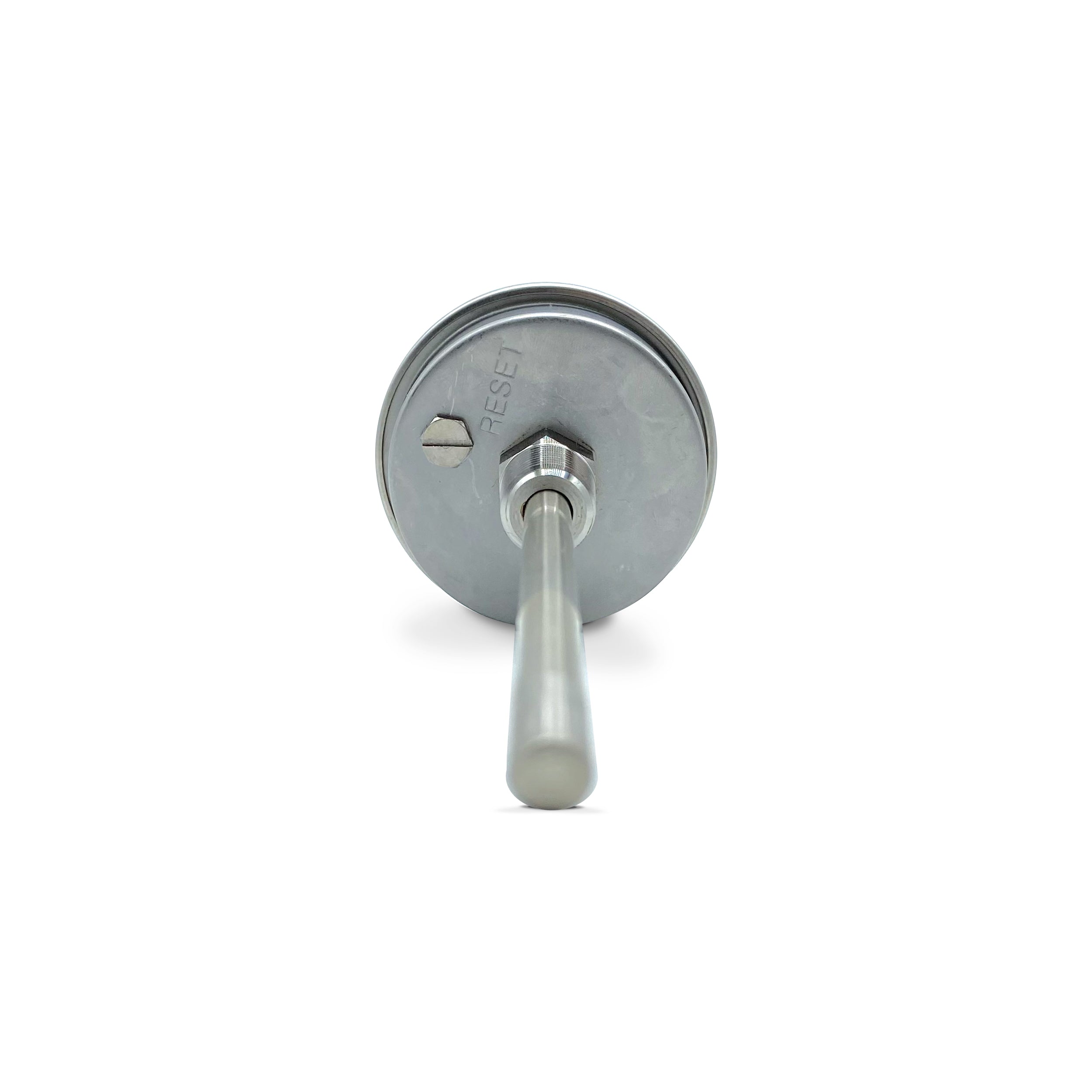 Termómetro 2 pulgadas, posterior, 1/4" NPT, vástago 4", rango 0 a 100 C-F