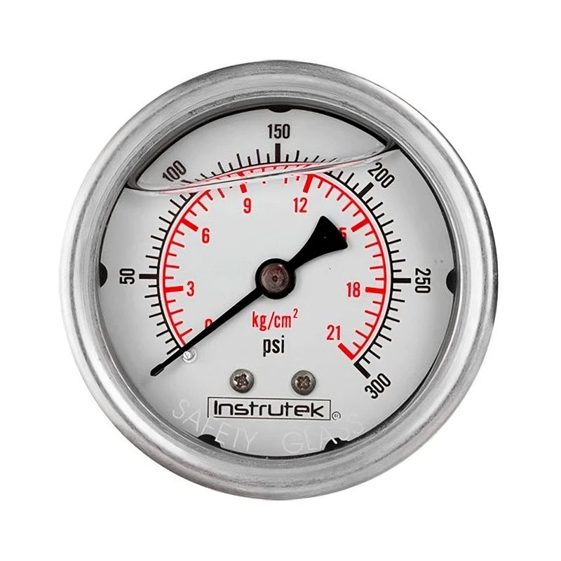 Stainless Steel Glycerin Pressure Gauge 2.5 IN, 300 Psi (air, water)