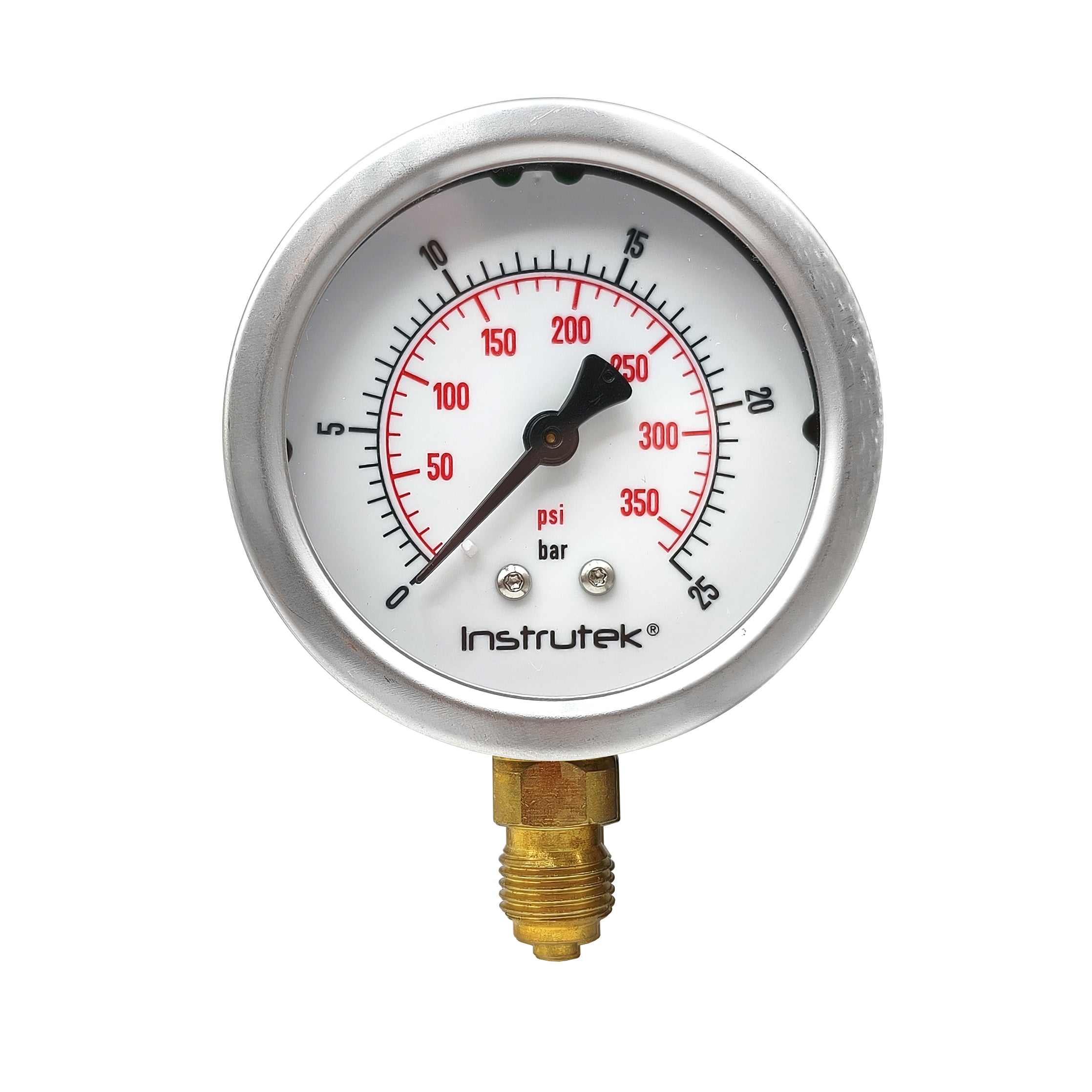 Premium Glycerin Pressure Gauge 2.5 IN. Dial, 25 Bar (bspp)