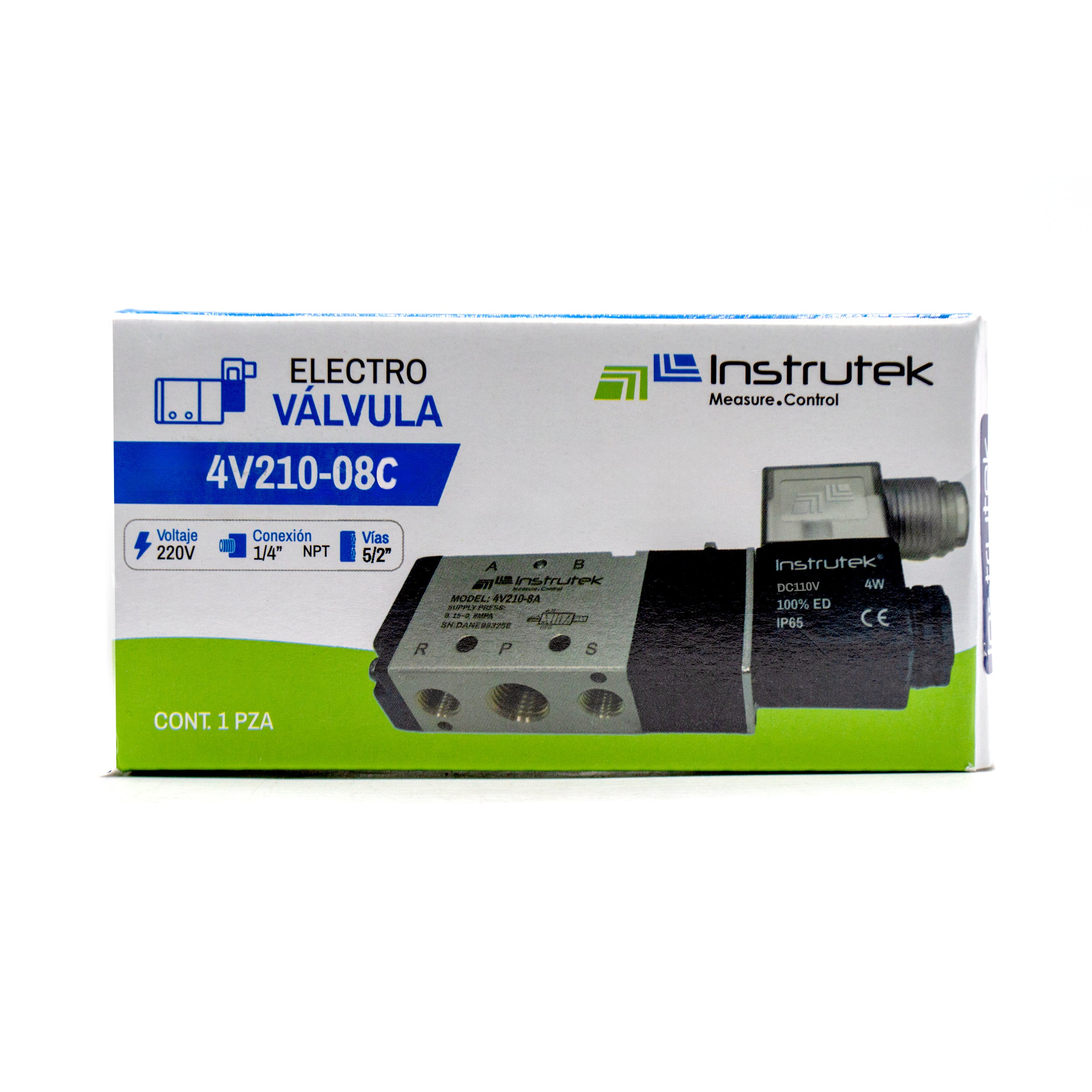 Electroválvula Neumática 5 Vías, 2 Posiciones, 1/4" NPT, 110V AC