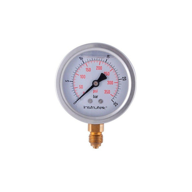 Premium Glycerin Pressure Gauge 2.5 IN. Dial, 25 Bar (bspp)