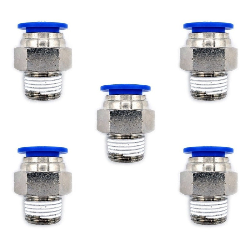 5 Pc of Straight Pneumatic Quick Connector/Fitting 3/8 Npt X 1/2