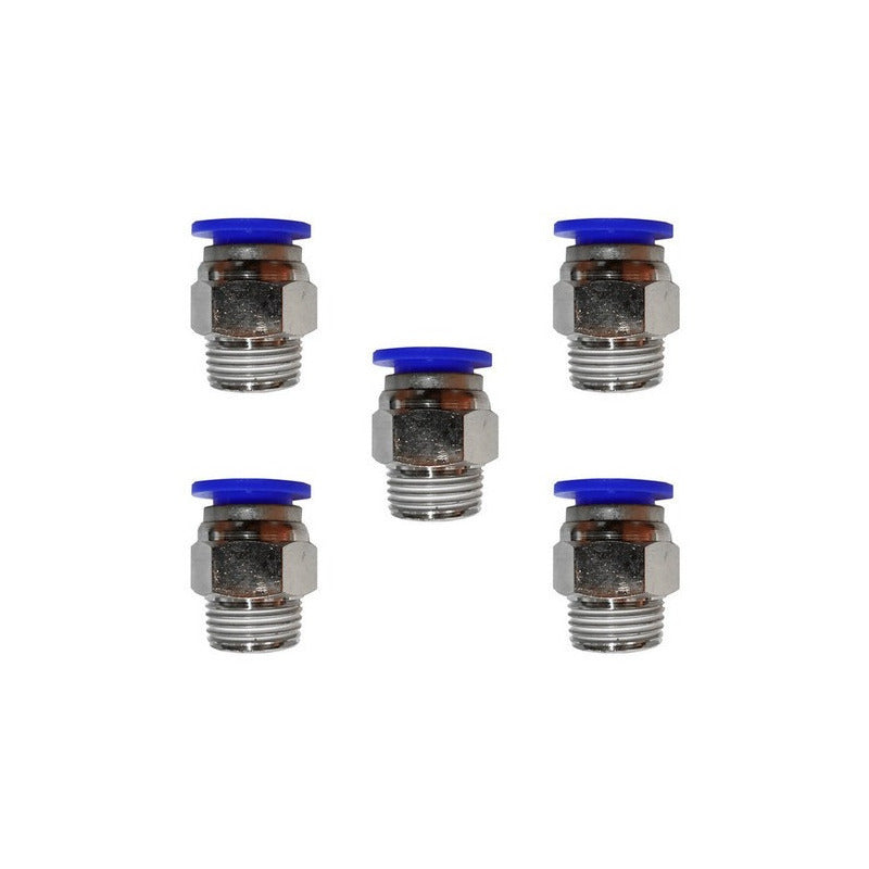 5 Pc Quick Connect Pneumatic Straight 3/8 Npt X 12mm