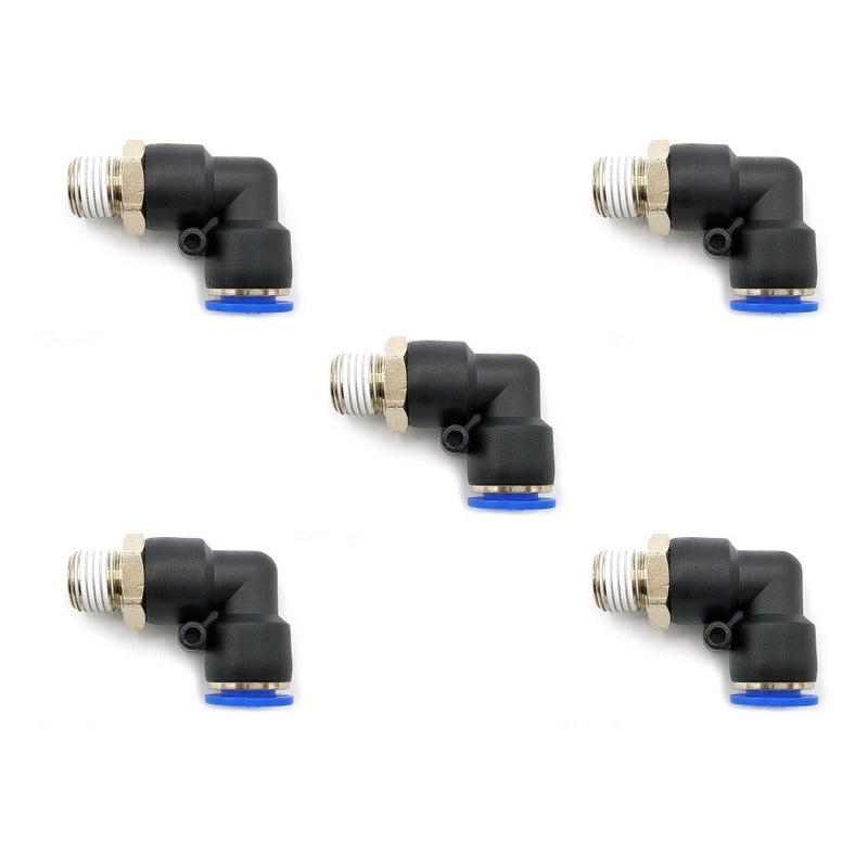 5 Pc of Pneumatic quick connector/fitting Elbow 1/4 Npt X 3/8