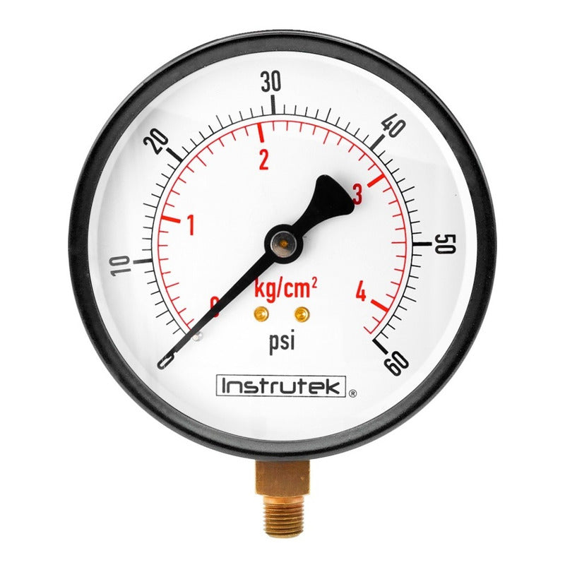 Manómetro Para Compresor Carátula 4 PLG 60 Psi (aire, Gas)