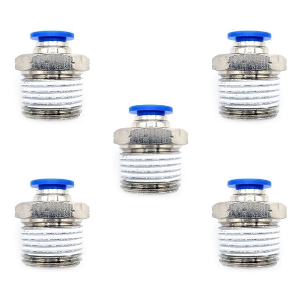 5 Pc of Straight Pneumatic Quick Connector/Fitting 1/2 Npt X 8mm