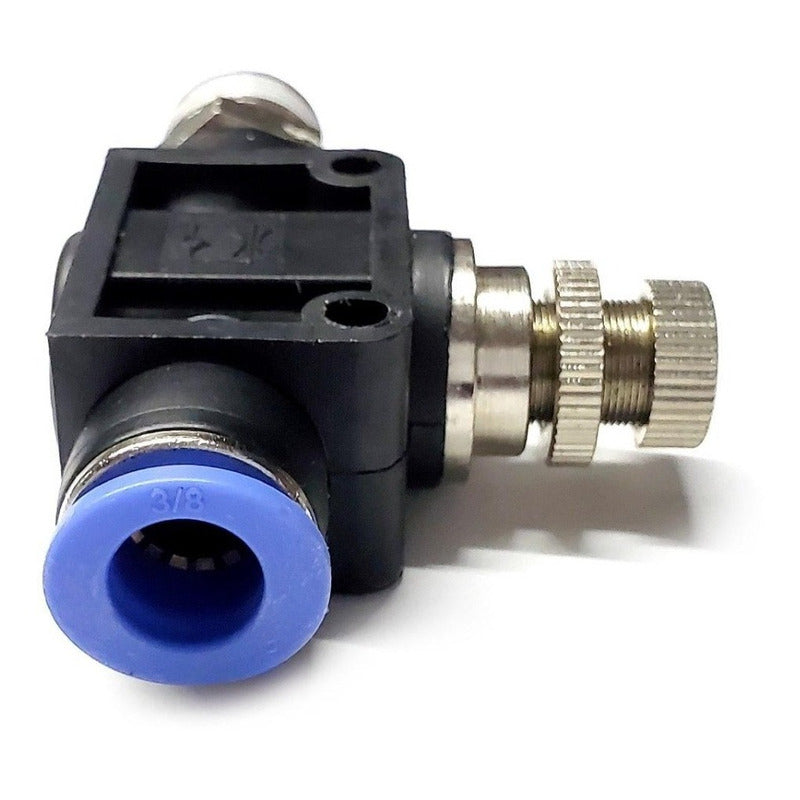 Straight Pneumatic Flow Regulator/Connector 3/8 Npt X 3/8