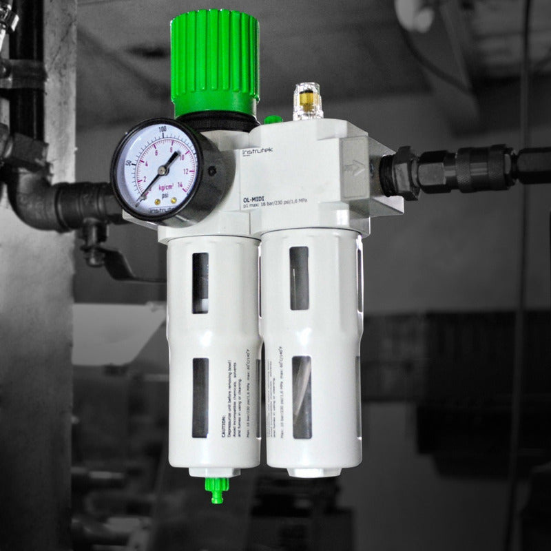 1/4" 200 PSI Pneumatic Pressure Regulator with Gauge
