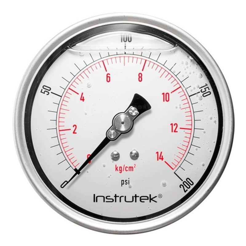 Premium Inox Glycerin Pressure Gauge Dial 4 PLG , 200 Psi