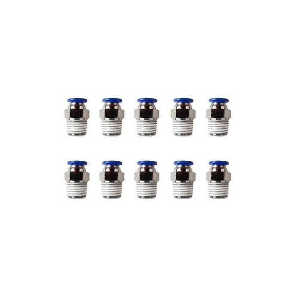 10 Pc Quick Connect Pneumatic Straight 1/4 Npt X 1/4
