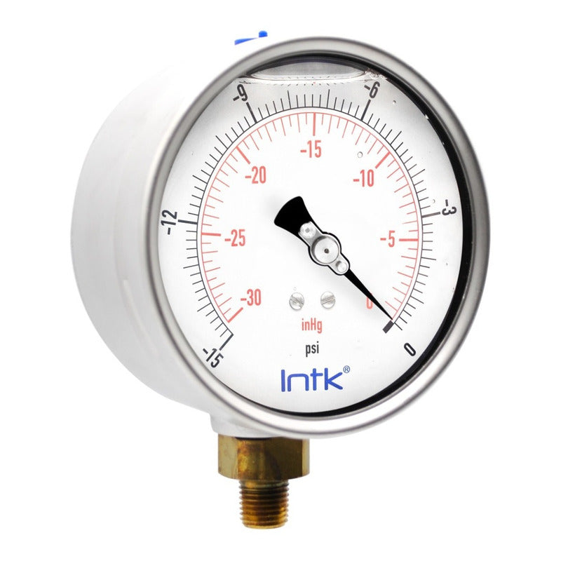 Vacuómetro Inox Glicerina 4 PLG ,-15 Inhg (aire, Agua)