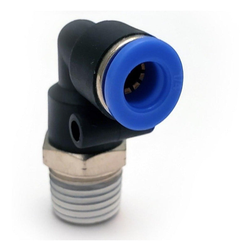 10 Pz De Conector/racor Rápido Neumático Codo 1/4 Npt X 1/4