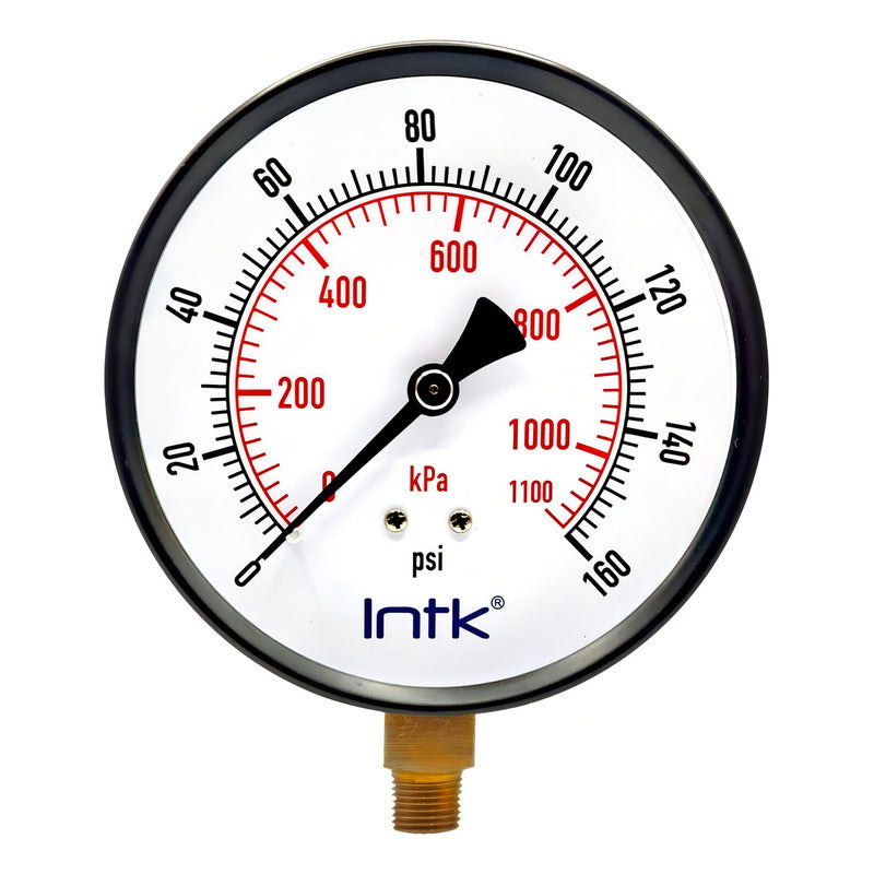 Manómetro Para Compresor Carátula 4 PLG 160 Psi (aire, Gas)
