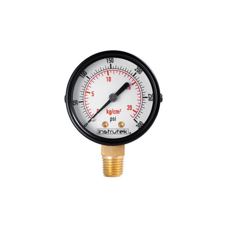 Pressure Gauge For Air Compressor 2 Dial, 300 Psi (Air, Gas)