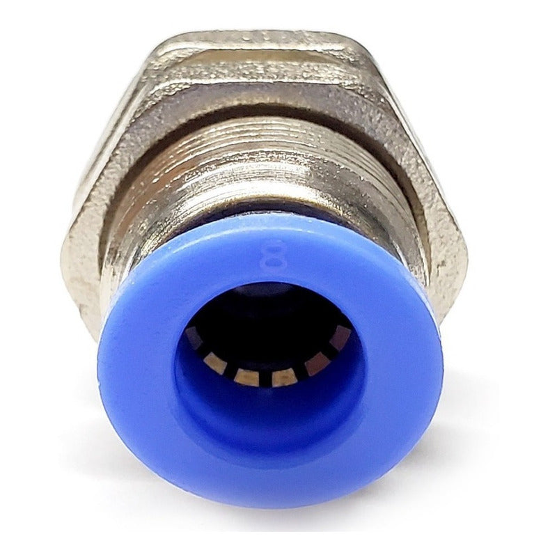 5 Pc of Straight Pneumatic Quick Connect Gland 8mm