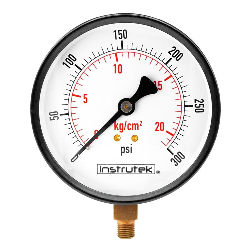 Manómetro Para Compresor Carátula 4 PLG, 300 Psi (aire, Gas)