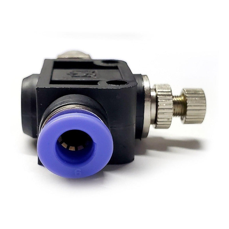 Straight Pneumatic Flow Regulator/Connector 1/4 Npt X 6mm