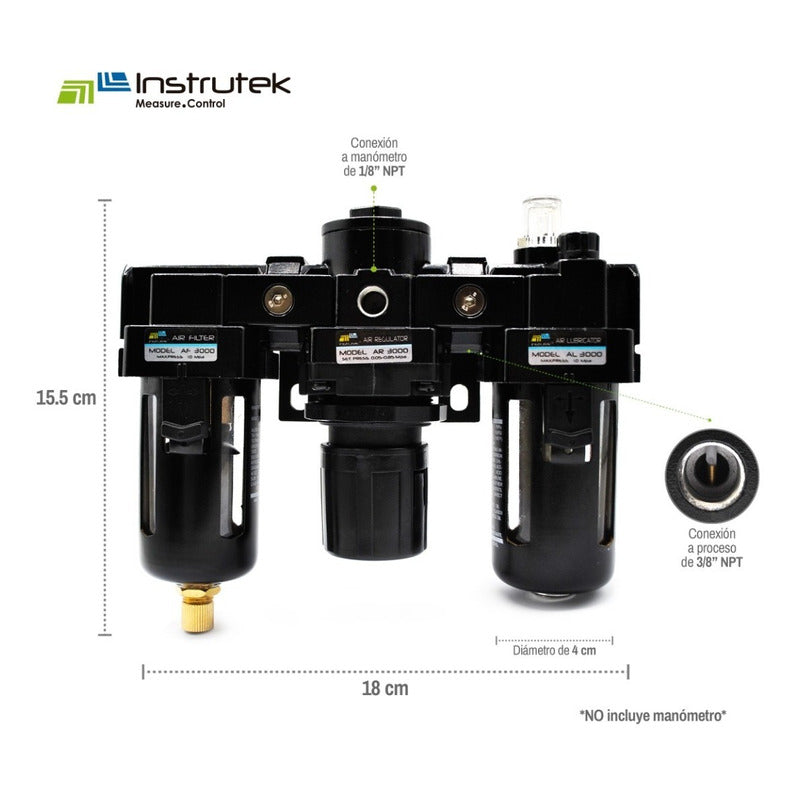 Filter-regulator-lubricator 3/8 P/ Compressor Without Manometer