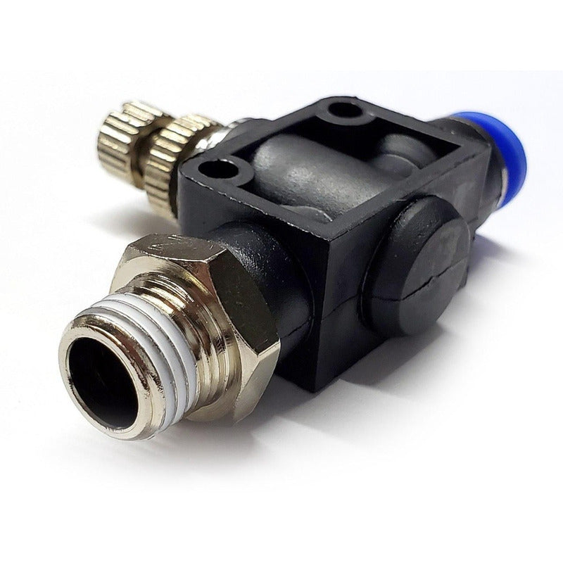 Conector / Regulador Caudal Neumático Recto 1/4 Npt X 8mm