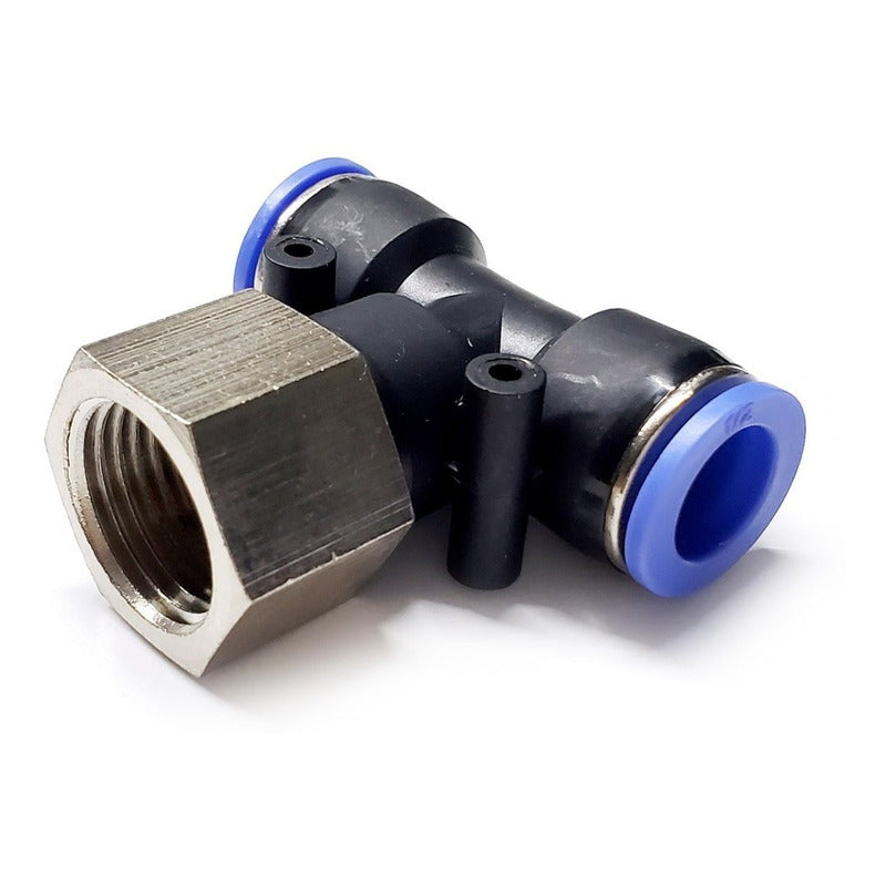 5pz Racor Rápido Neumático En Tee 1/2 Npt Hembra X 1/2 Mang.