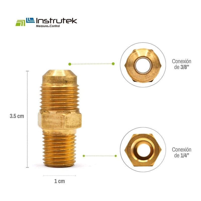 Conector Recto En Latón Dorado 1/4  Npt X 3/8  Flare 5 Pz