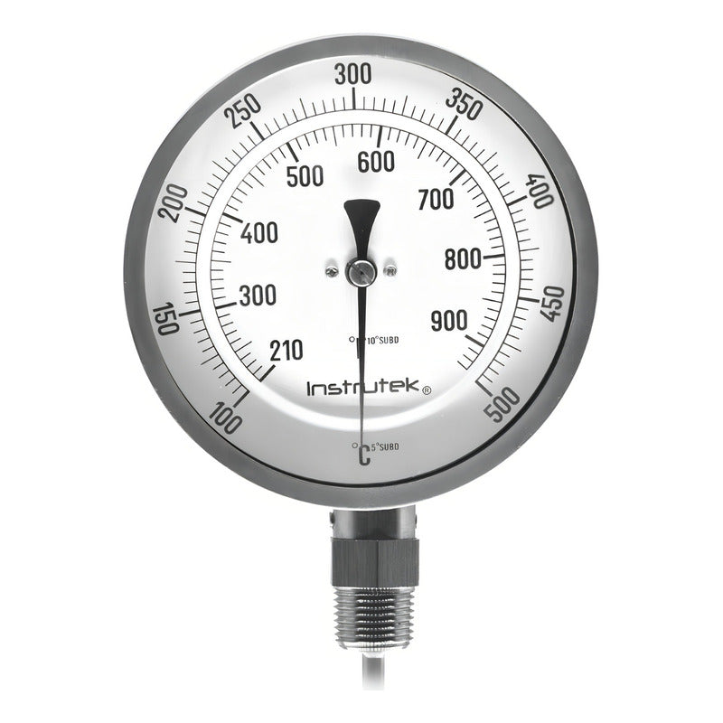 Termómetro Horno 5 PLG 100 A 500°c Vástago 9 Rosca 1/2 Npt